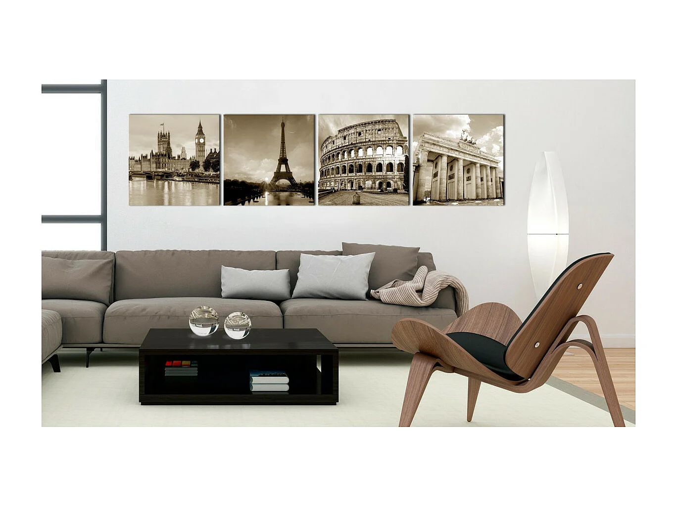 Tableau Imprimé "European Capitals" 40 x 40 cm