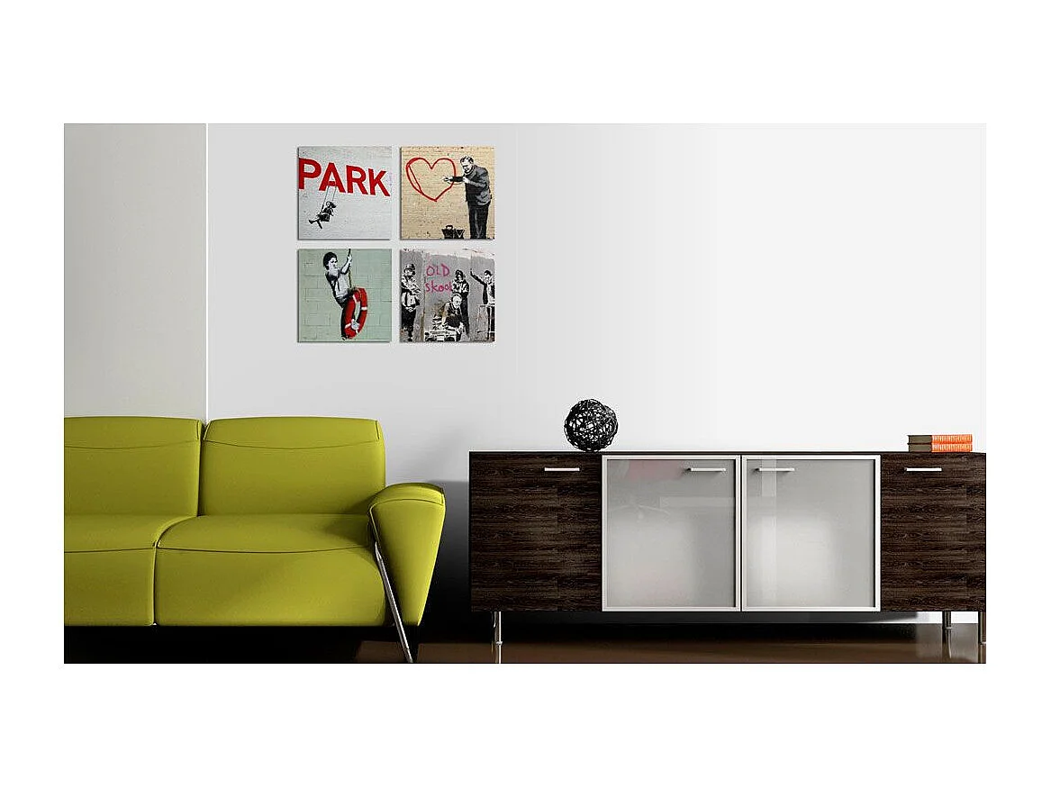 Tableau Imprimé "Banksy - Inspiration Urbaines" 40 x 40 cm