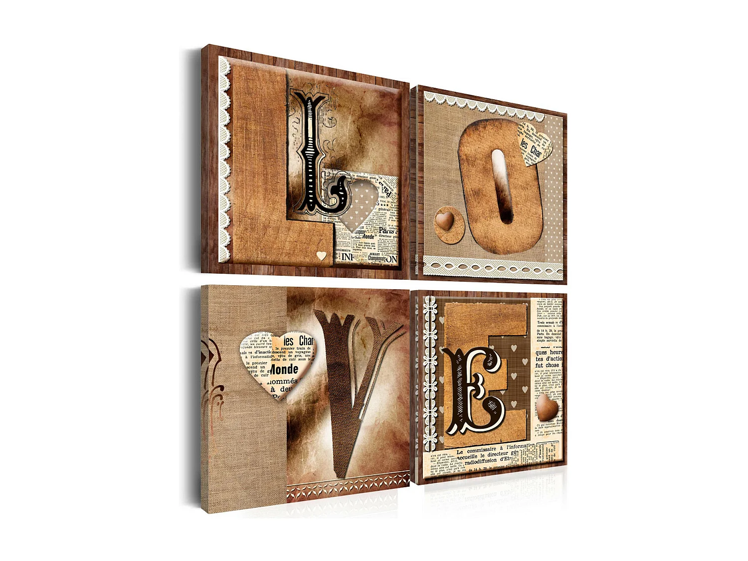 Tableau Imprimé "Livre de l'amour" 80 x 80 cm