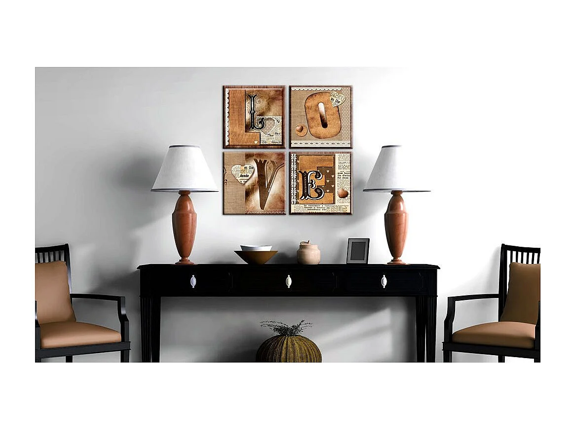 Tableau Imprimé "Livre de l'amour" 80 x 80 cm