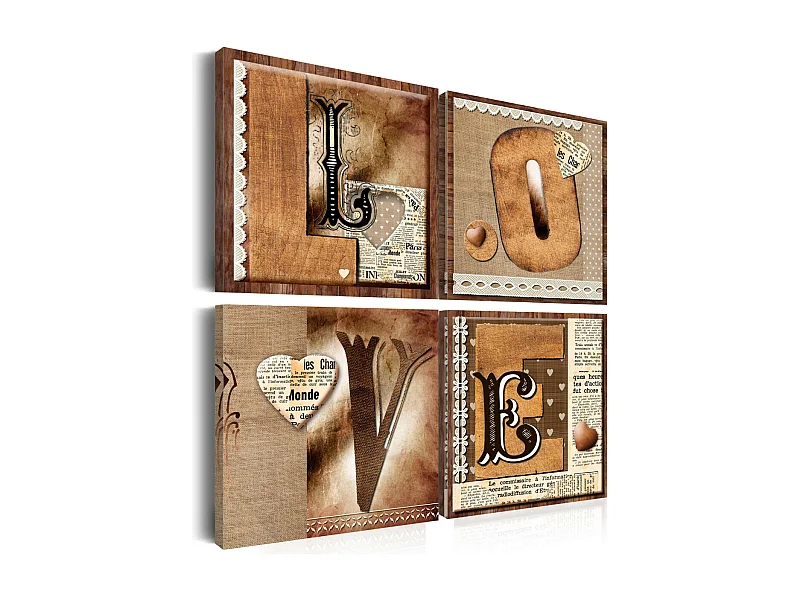 Tableau Imprimé "Livre de l'amour" 80 x 80 cm