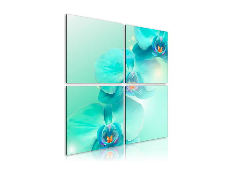 Tableau Imprimé "Orchidées D'azur" 40 x 40 cm