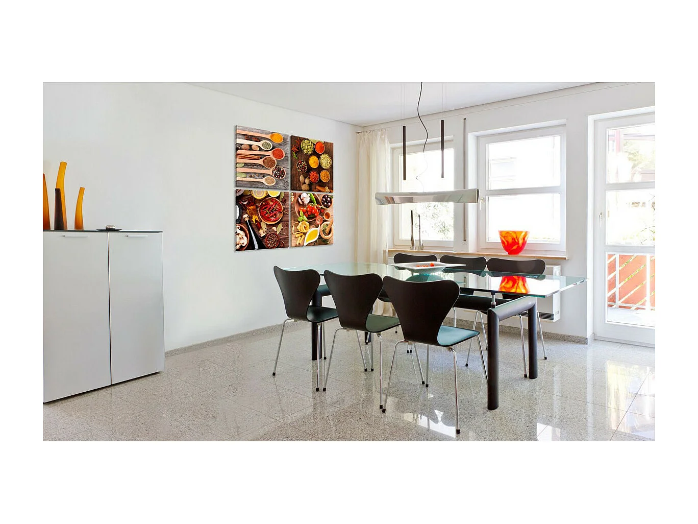 Tableau Imprimé "Tastes of the World" 80 x 80 cm