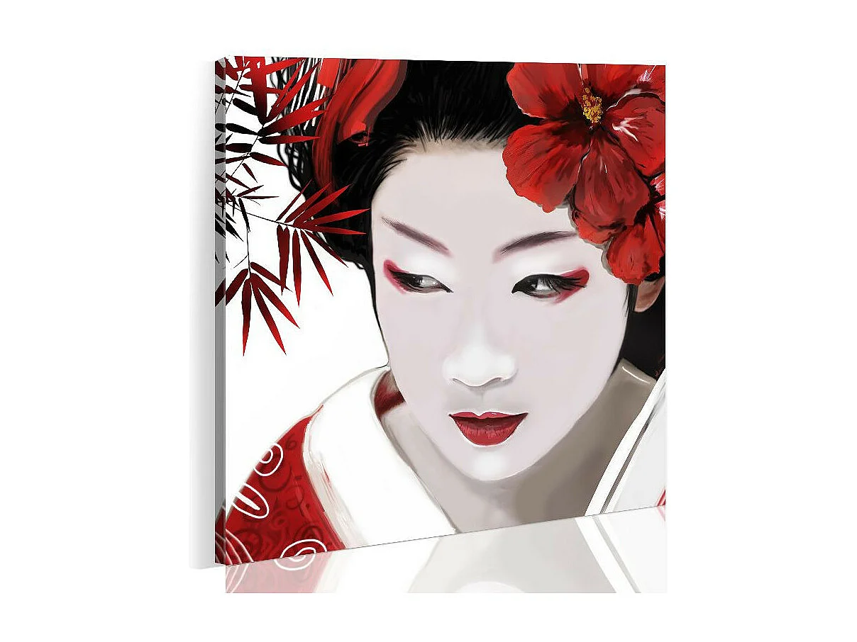 Tableau Imprimé "Geisha Japonaise" 80 x 80 cm