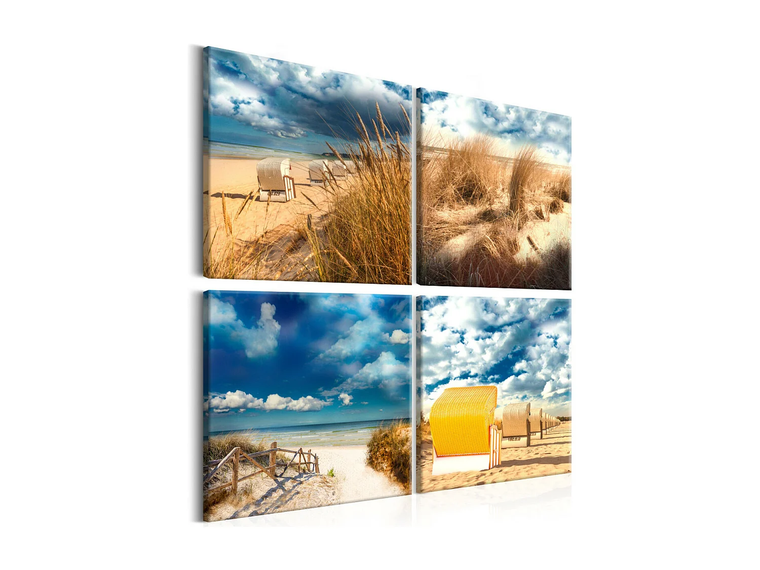 Tableau Imprimé "Holiday at the Seaside" 40 x 40 cm