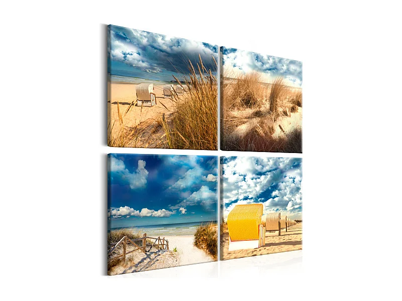 Tableau Imprimé "Holiday at the Seaside" 40 x 40 cm