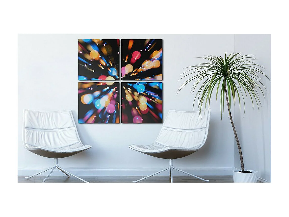 Tableau Imprimé "Course de Lumières" 40 x 40 cm