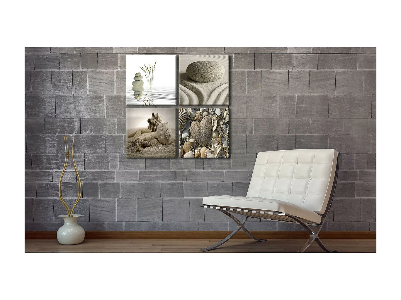 Tableau Imprimé "Plage" 80 x 80 cm