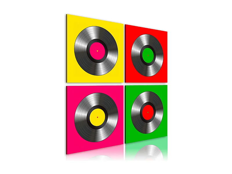 Tableau Imprimé "Vinyles : Pop Art" 80 x 80 cm