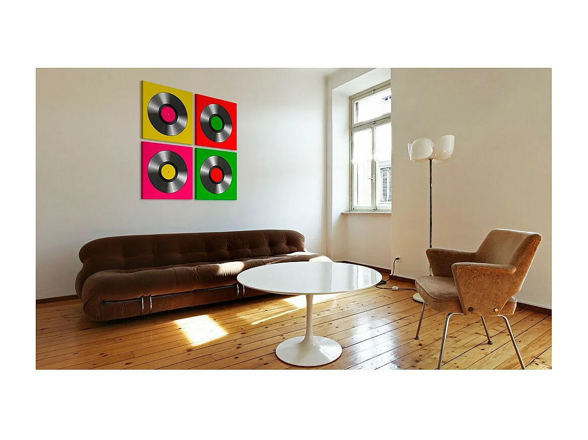Tableau Imprimé "Vinyles : Pop Art" 80 x 80 cm