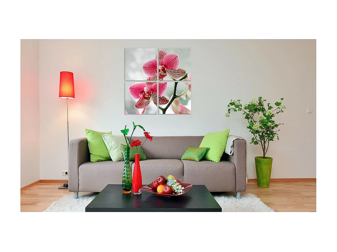 Tableau Imprimé "Orchidée de Fantaisie" 80 x 80 cm