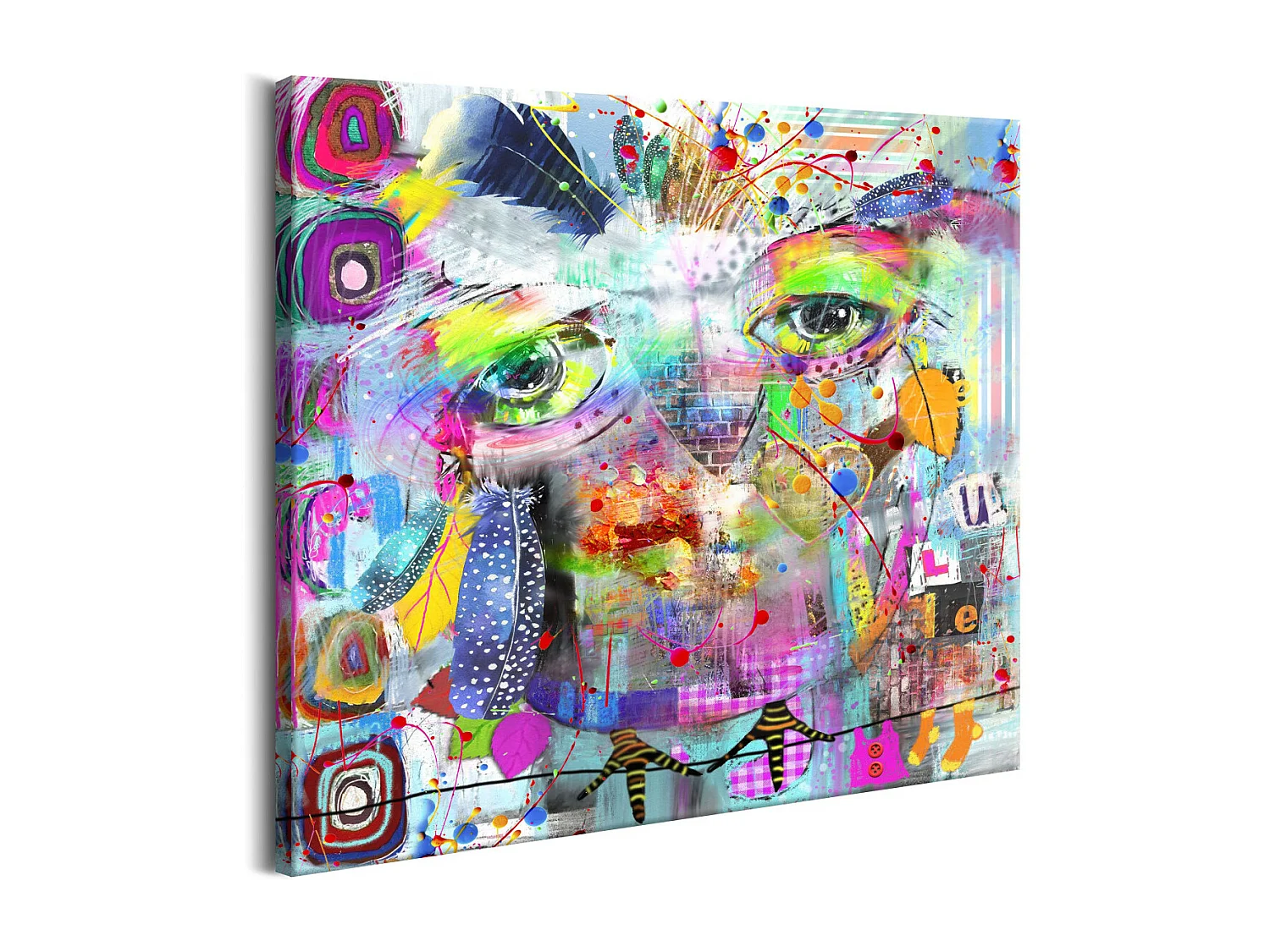 Tableau Imprimé "Colourful Owl" 40 x 40 cm