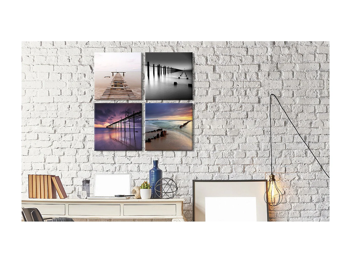 Tableau Imprimé "Four Views" 40 x 40 cm