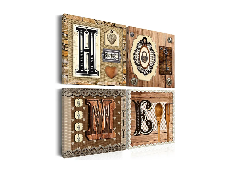 Tableau "Il N'y a Pas de Lieu Comme la Maison" 80 x 80 cm