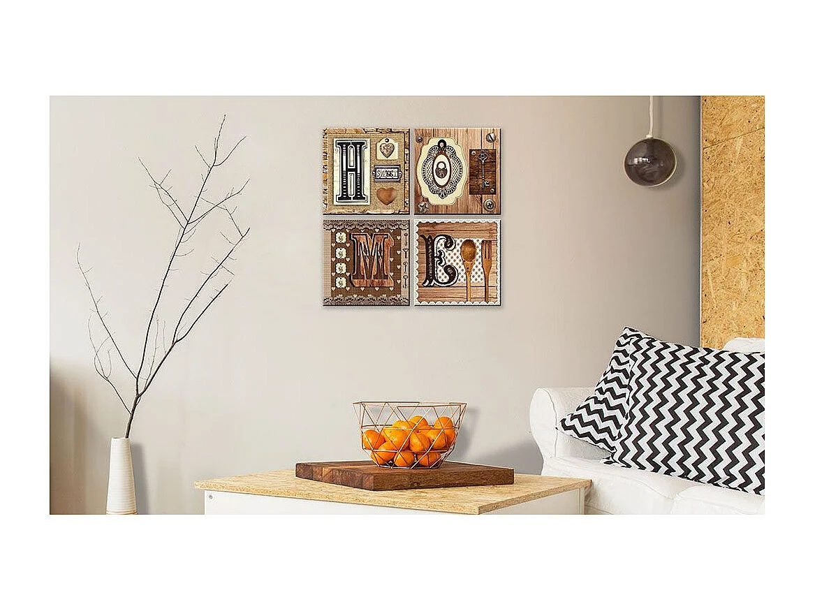 Tableau "Il N'y a Pas de Lieu Comme la Maison" 80 x 80 cm