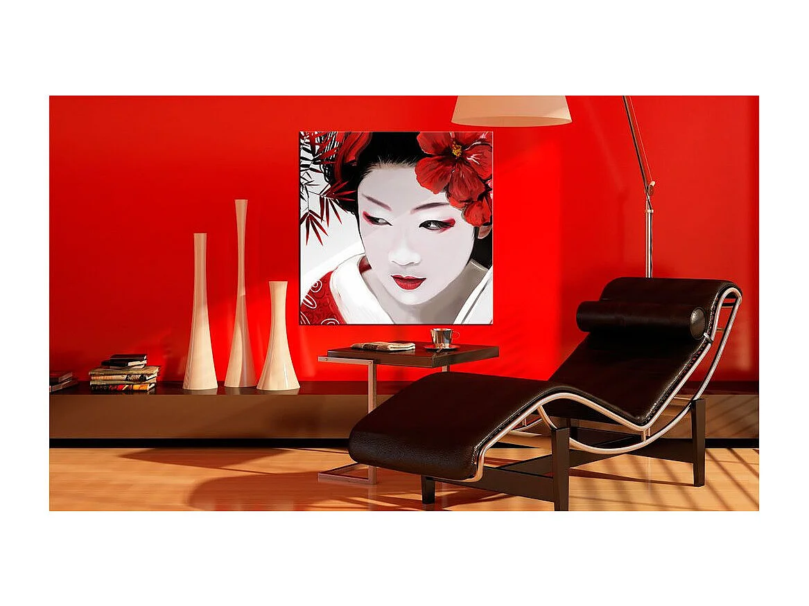 Tableau Imprimé "Geisha Japonaise" 40 x 40 cm