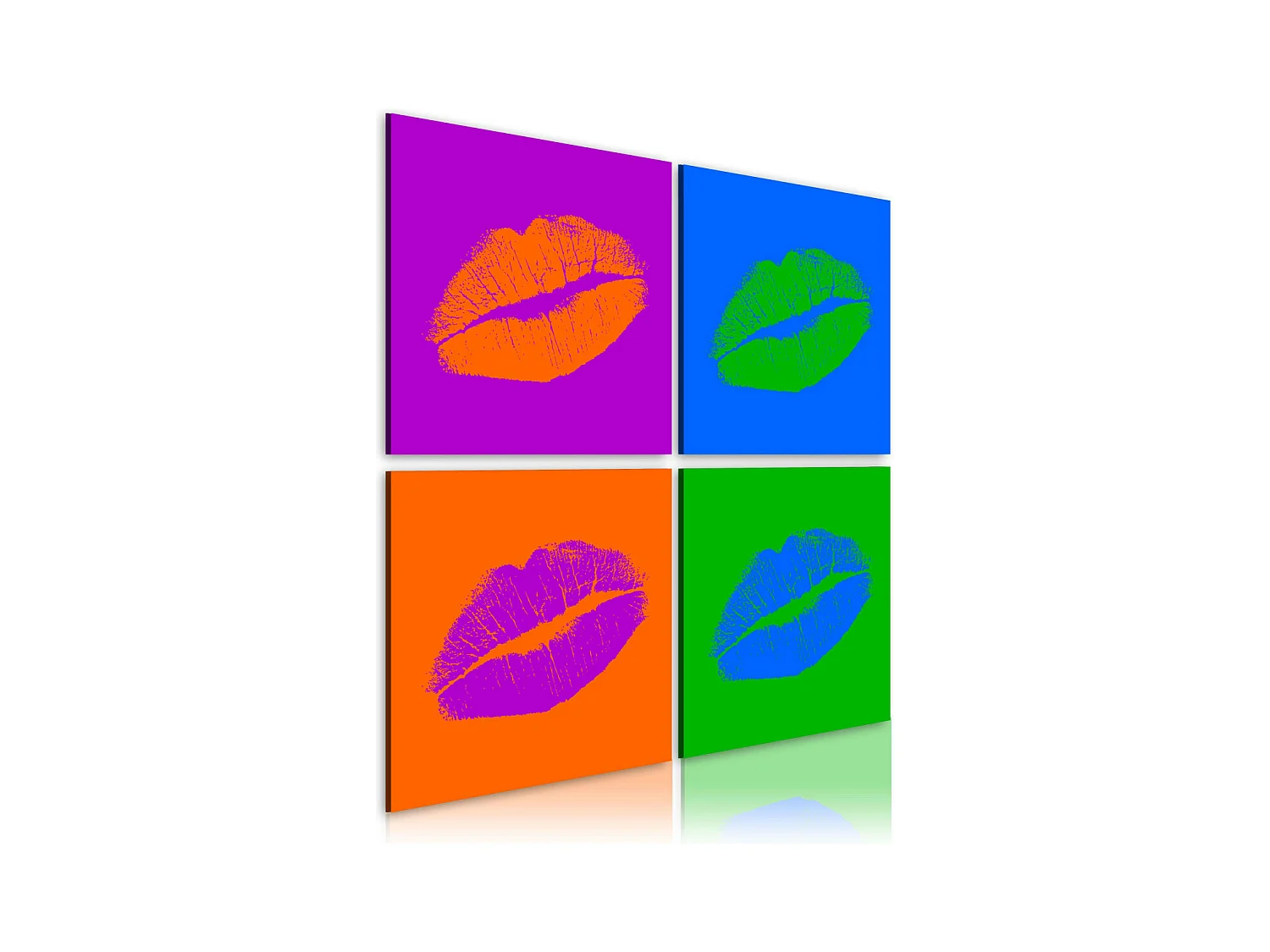 Tableau Imprimé "Baisers : Pop Art" 40 x 40 cm