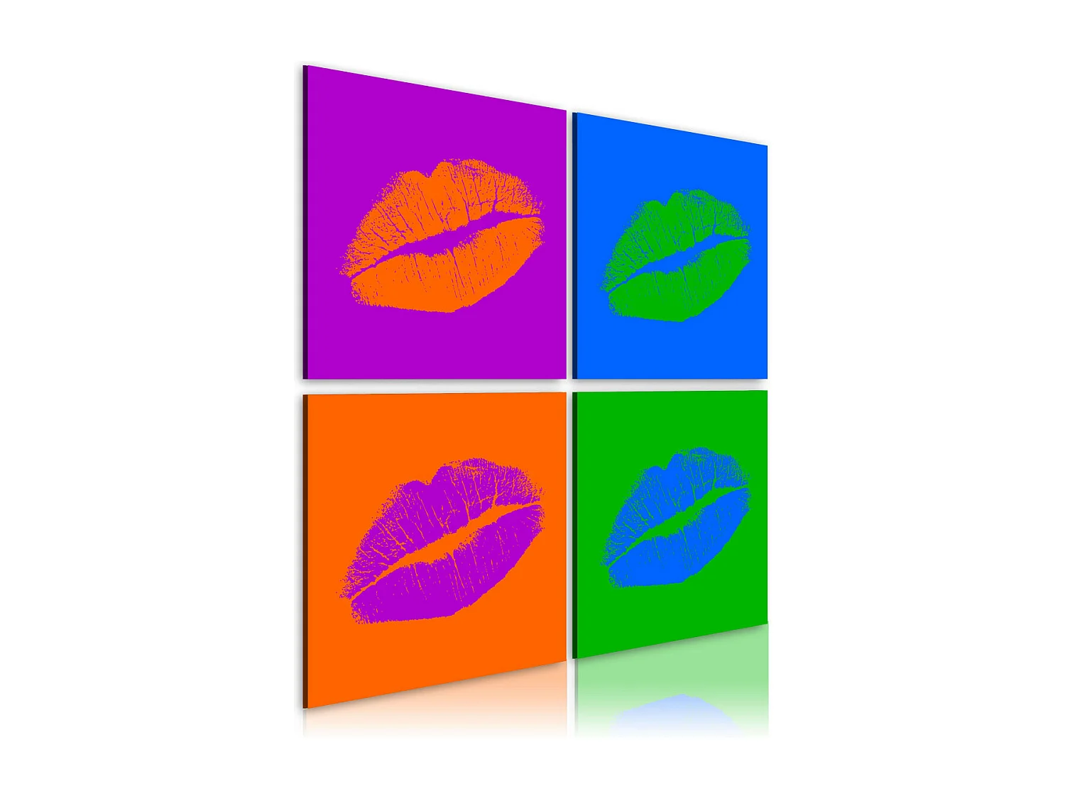 Tableau Imprimé "Baisers : Pop Art" 40 x 40 cm