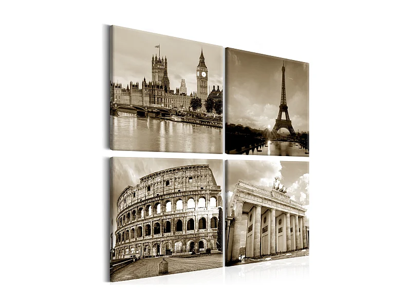 Tableau Imprimé "European Capitals" 80 x 80 cm