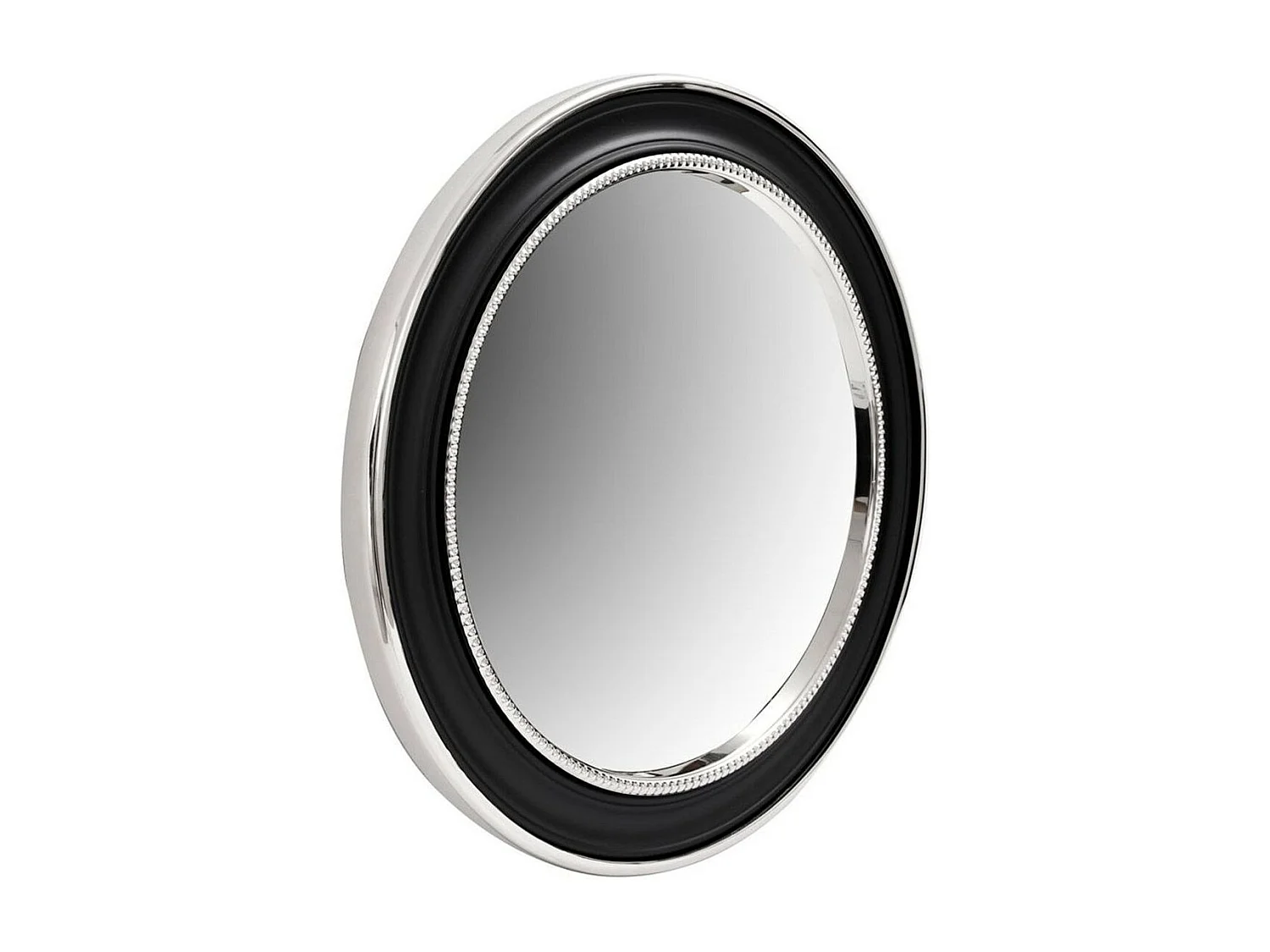 Miroir Mural Design "Eleganca" 58cm Argent & Noir