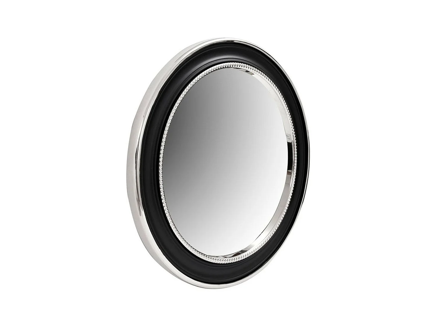 Miroir Mural Design "Eleganca" 58cm Argent & Noir