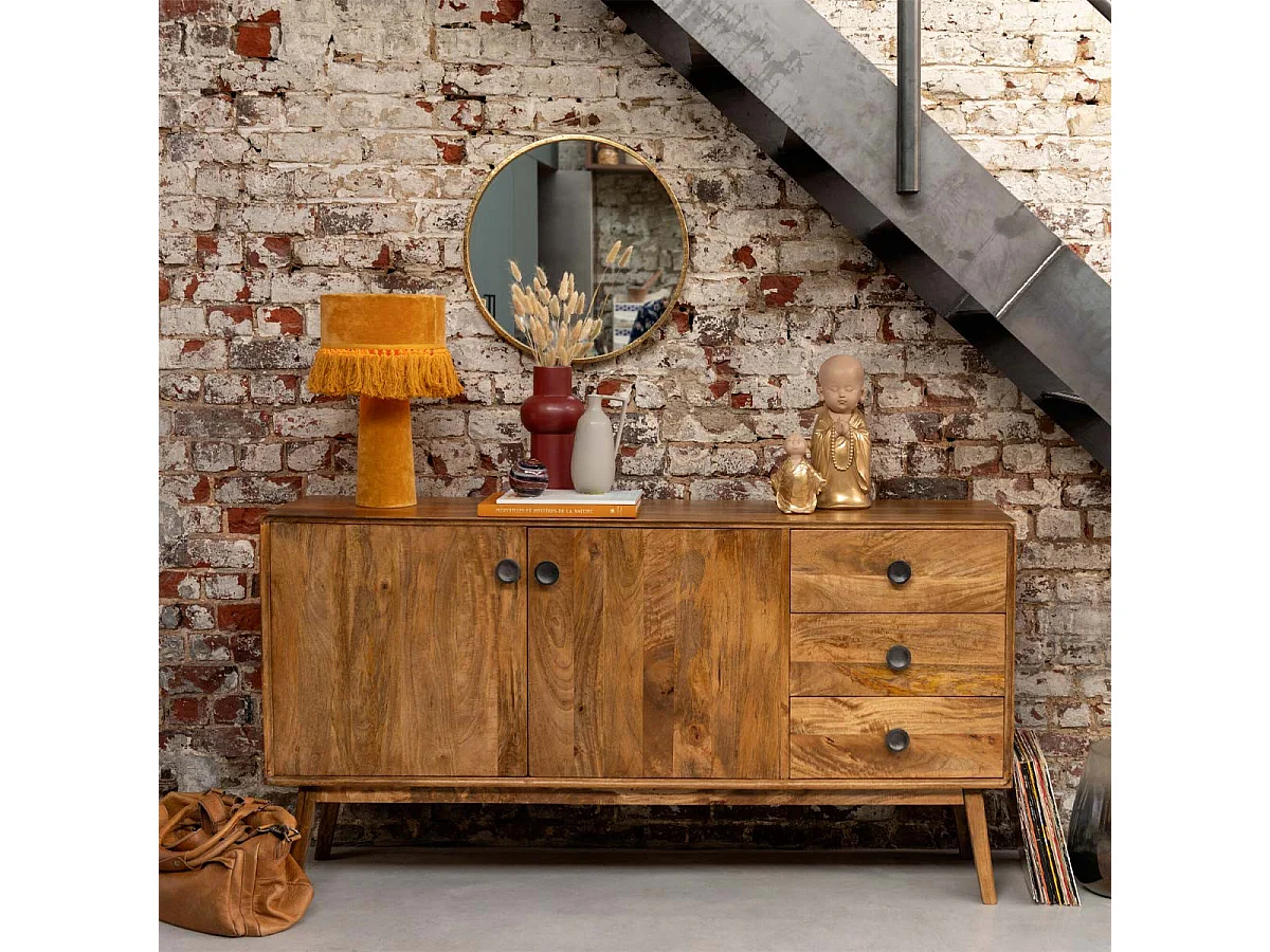 Miroir Mural en Métal Design "Mona" 50cm Or