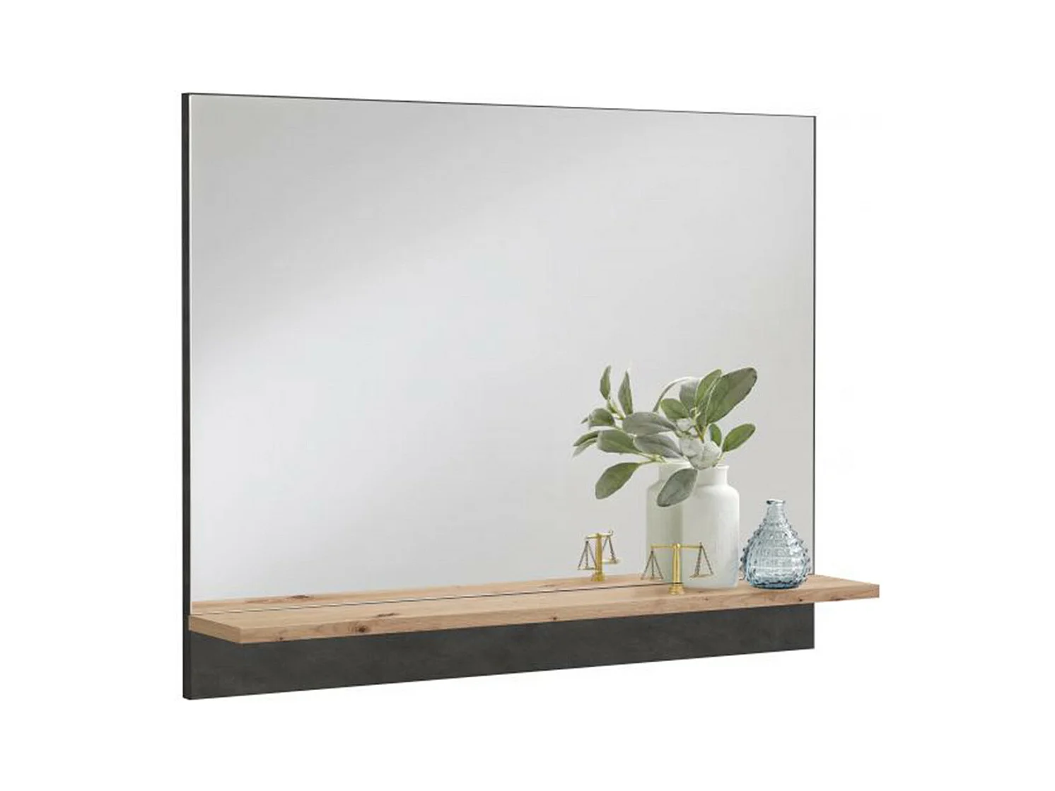 Miroir Mural Design "Malea" 80cm Chêne