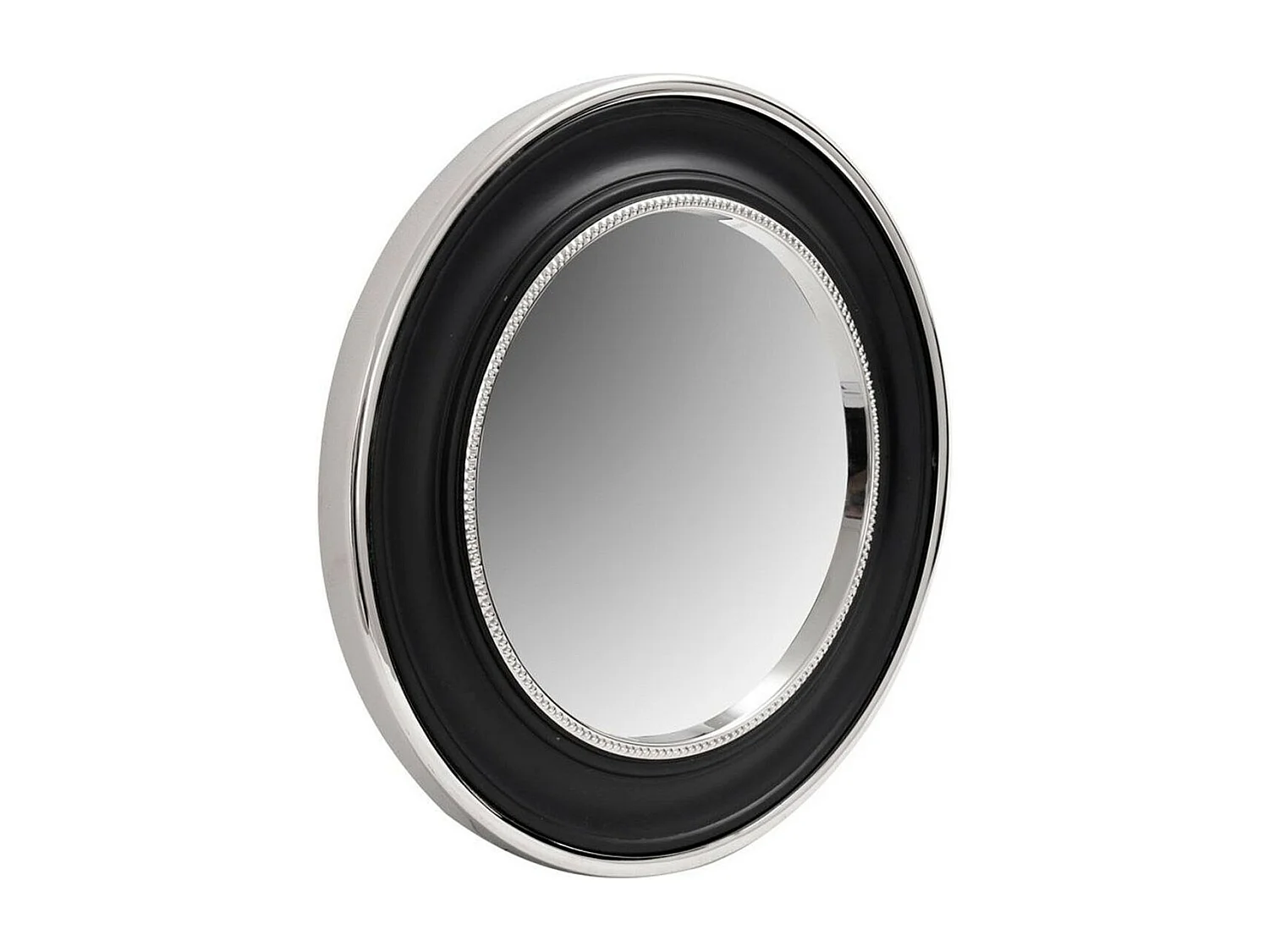 Miroir Mural Design "Eleganca" 45cm Argent & Noir