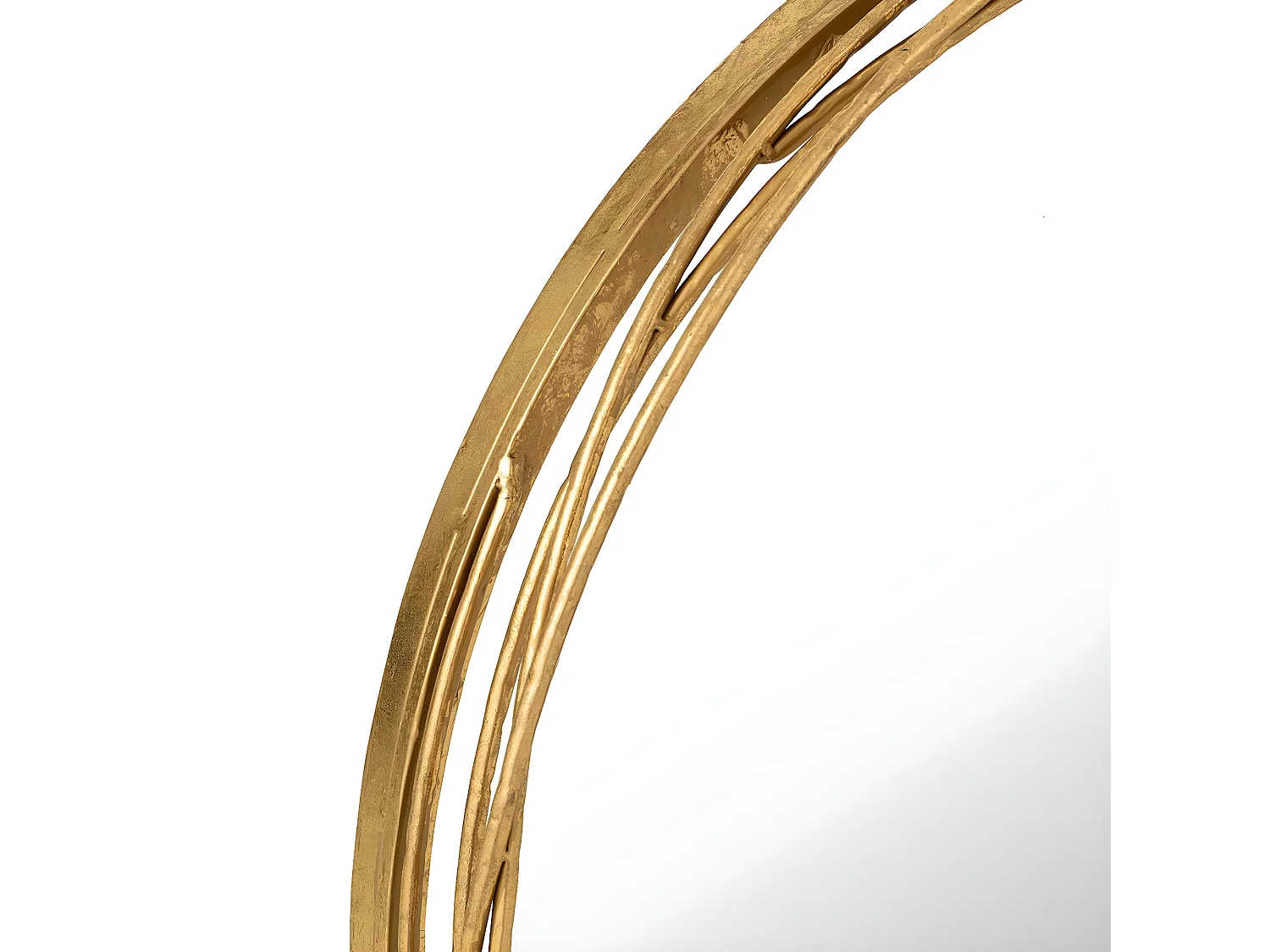 Miroir Mural en Métal Design "Aurora" 60cm Or