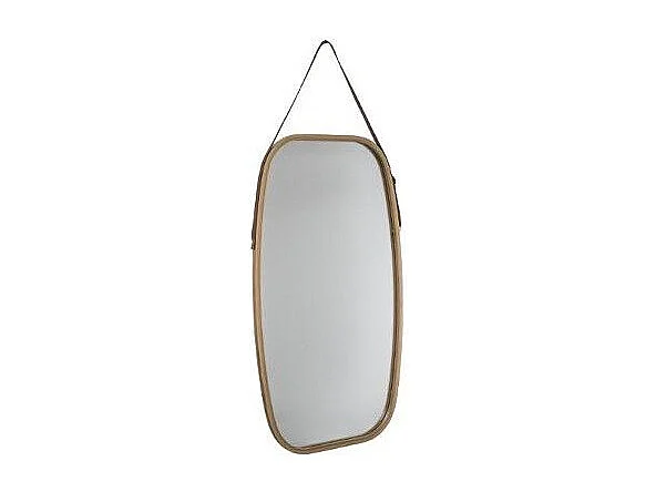 Miroir Mural Ovale avec Anse "Léa" 77cm Naturel