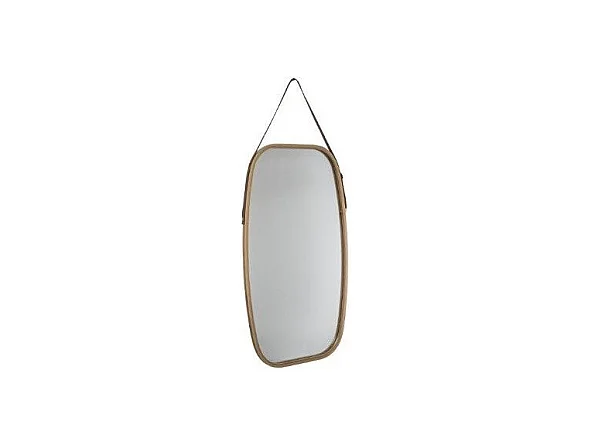 Miroir Mural Ovale avec Anse "Léa" 77cm Naturel