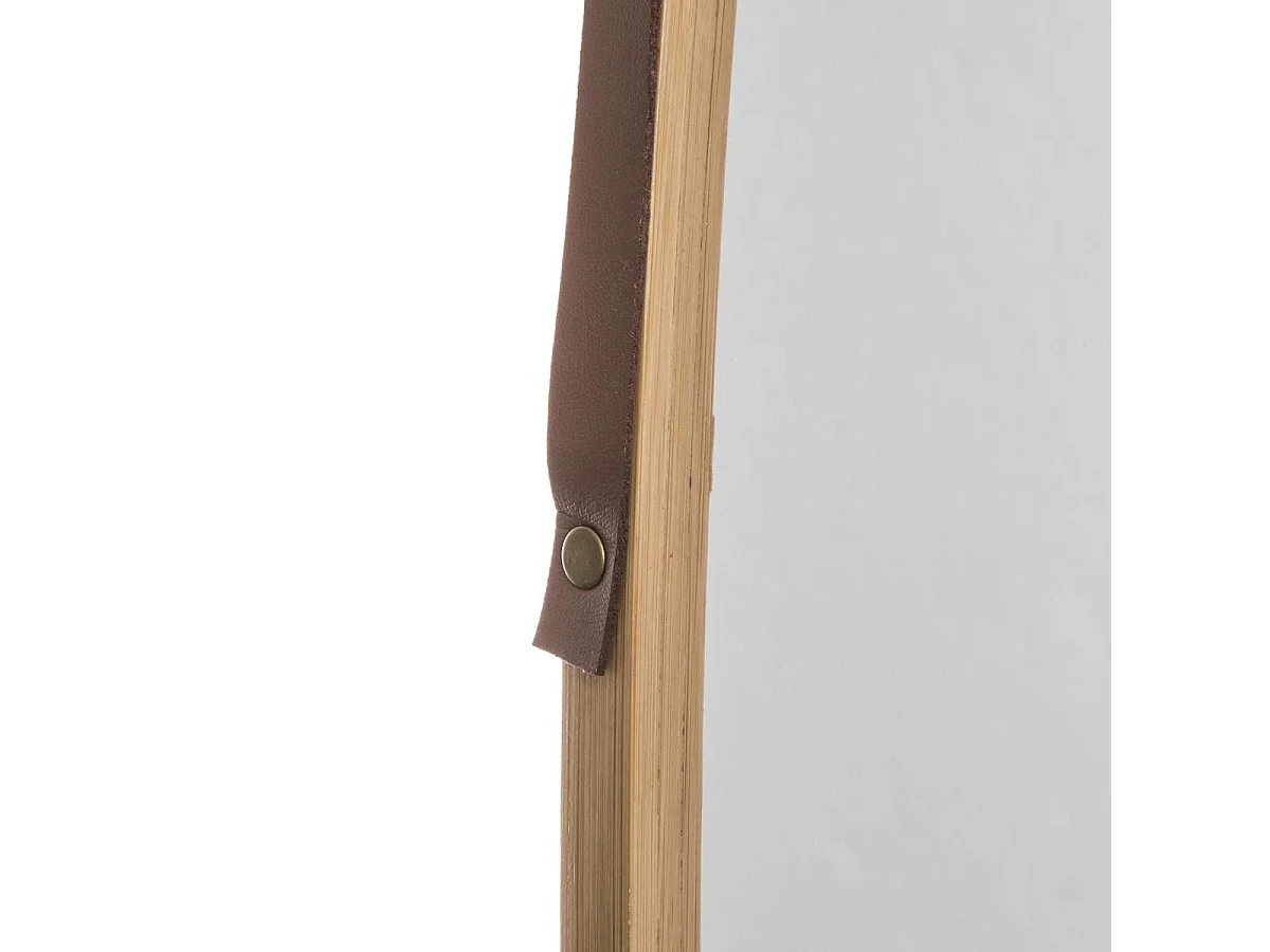 Miroir Mural Ovale avec Anse "Léa" 77cm Naturel