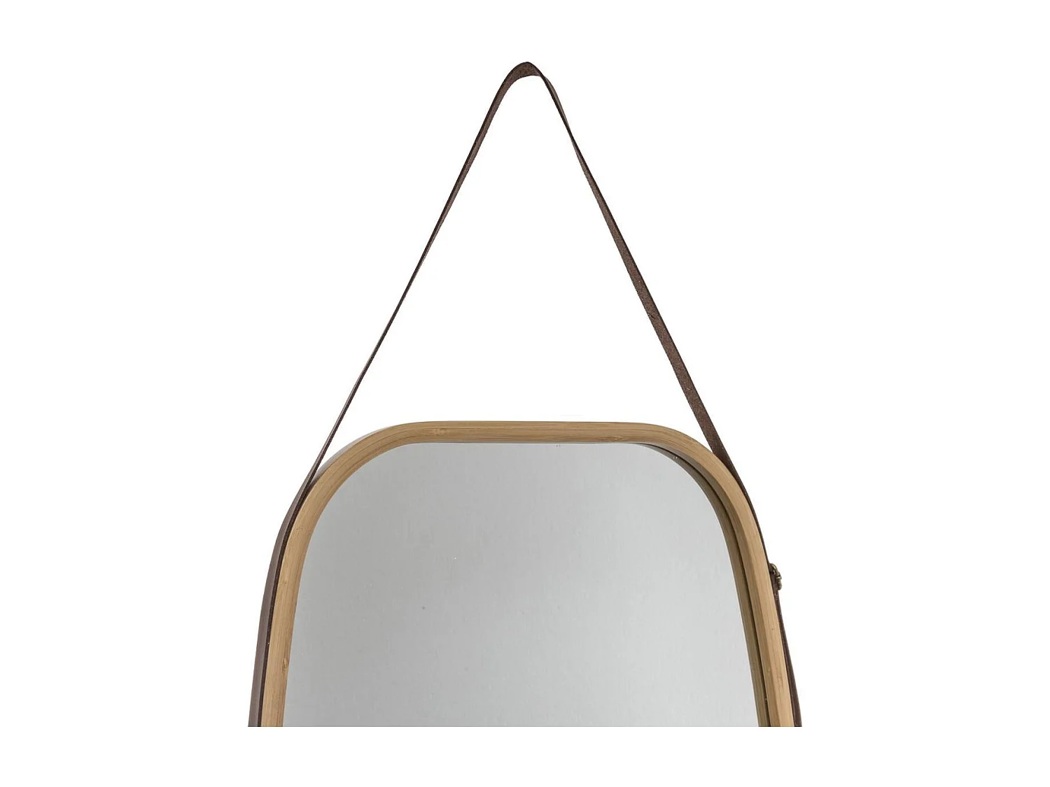 Miroir Mural Ovale avec Anse "Léa" 77cm Naturel