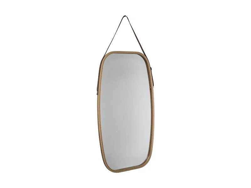 Miroir Mural Ovale avec Anse "Léa" 77cm Naturel