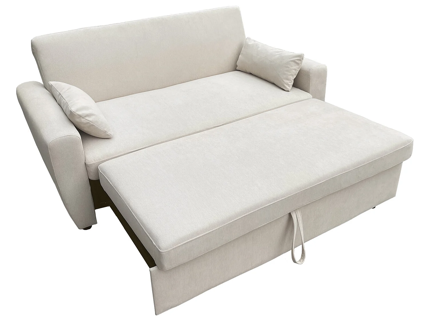 Beige corduroy slaapbank 2 zits MATT