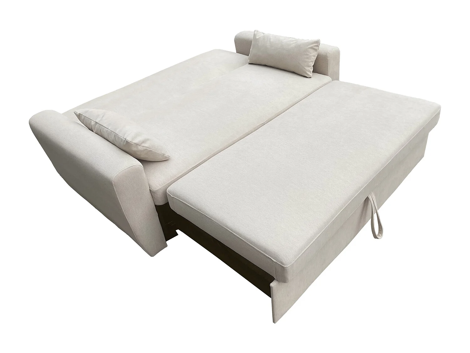 Canapé convertible en velours côtelé beige 2 places MATT - HAPPY GARDEN