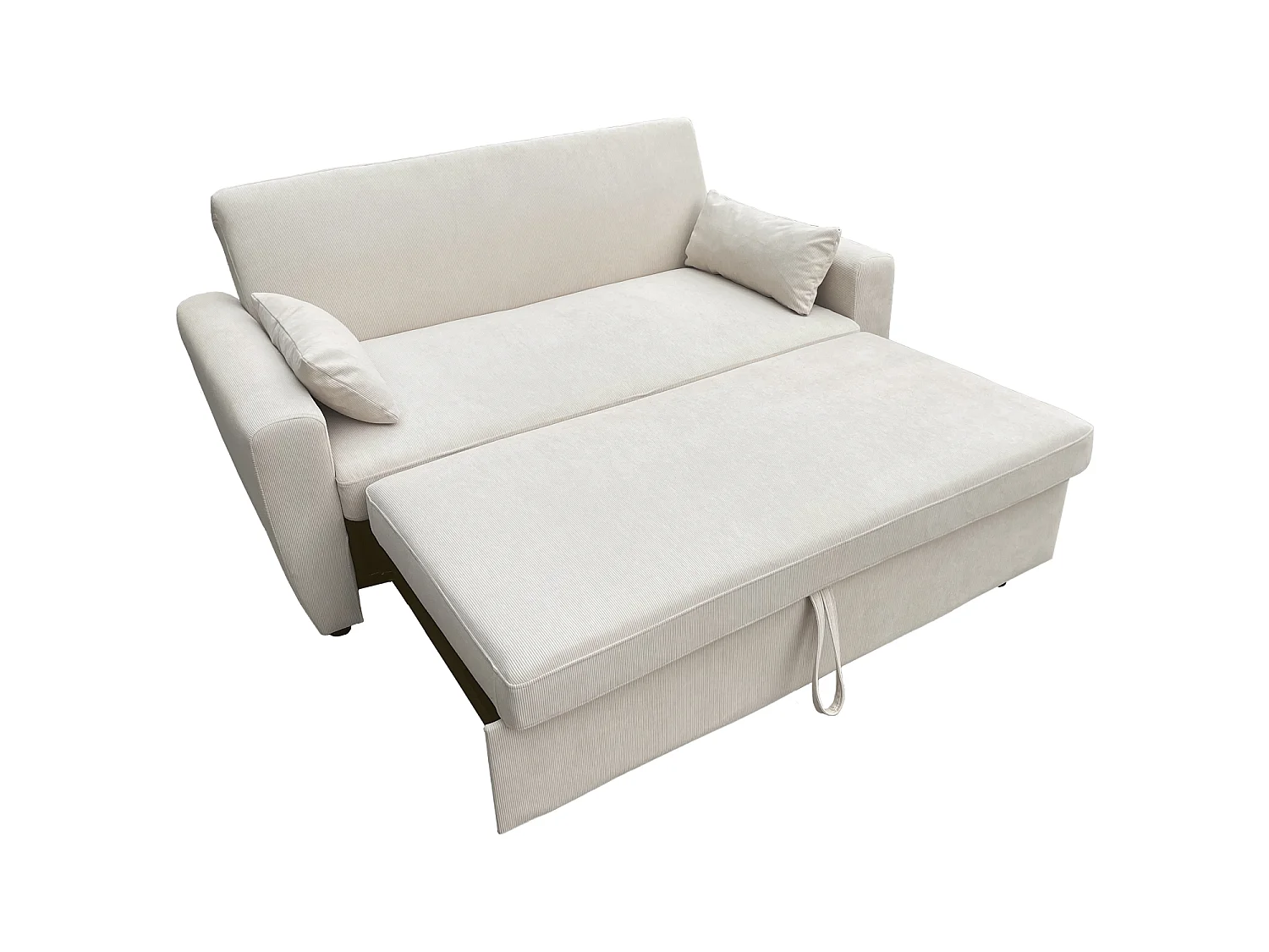 Beige corduroy slaapbank 2 zits MATT