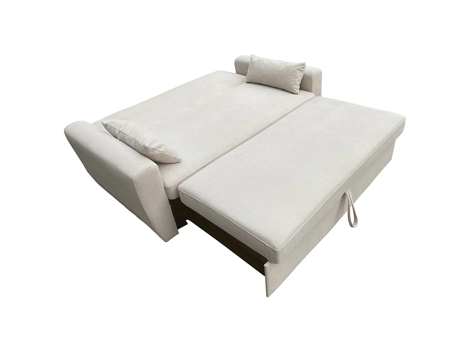 Beige corduroy slaapbank 2 zits MATT
