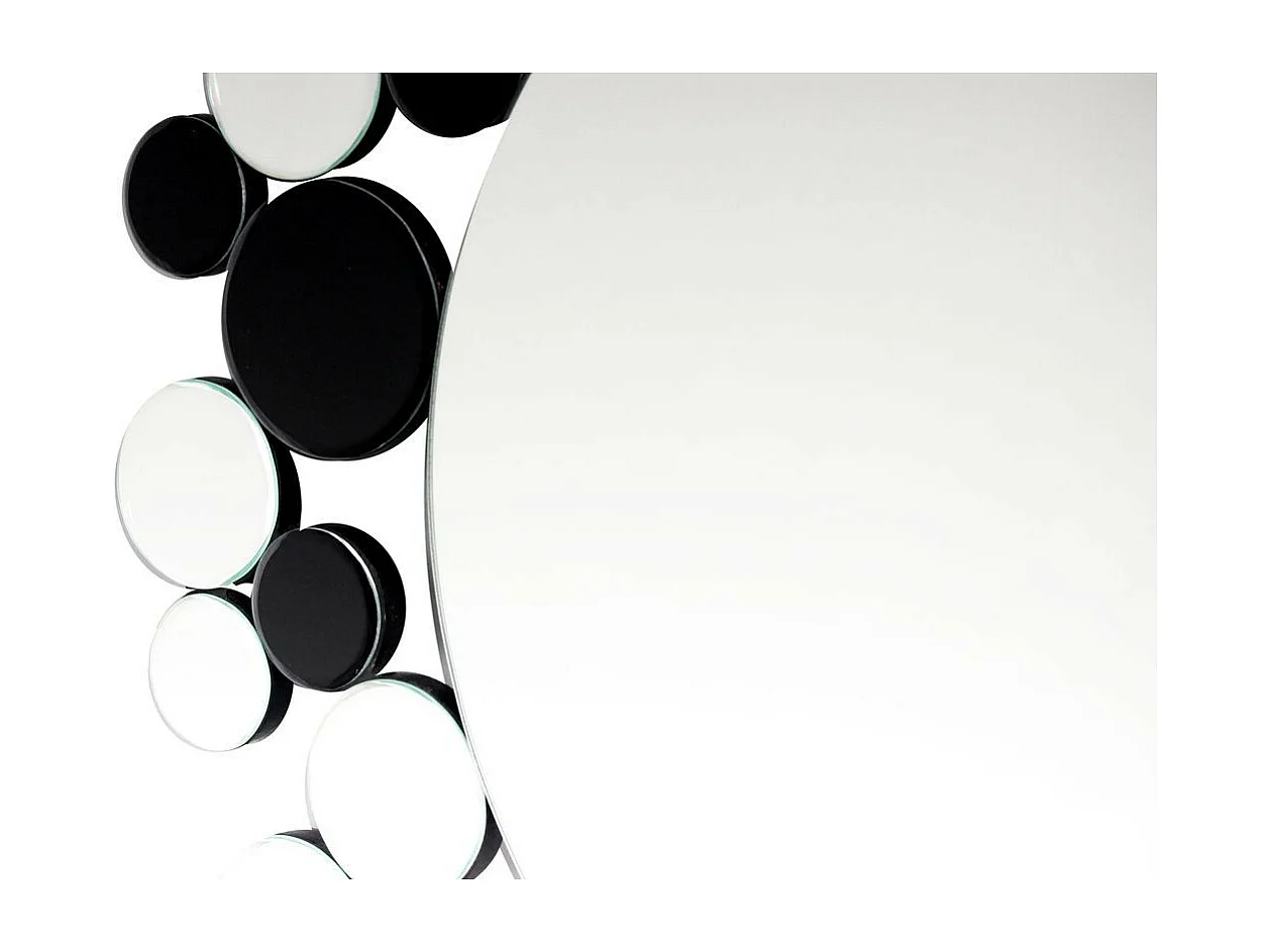 Miroir Mural Design "Bubble" 80cm Argent & Noir