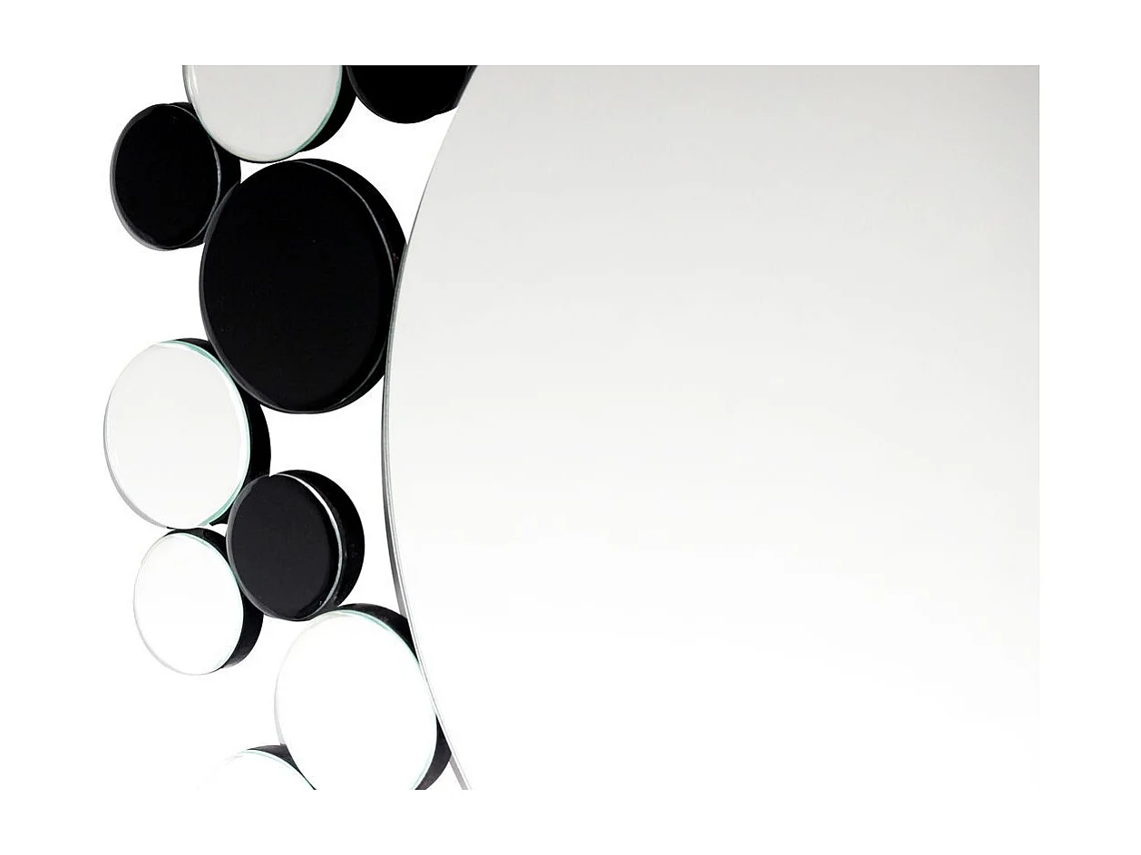 Miroir Mural Design "Bubble" 80cm Argent & Noir