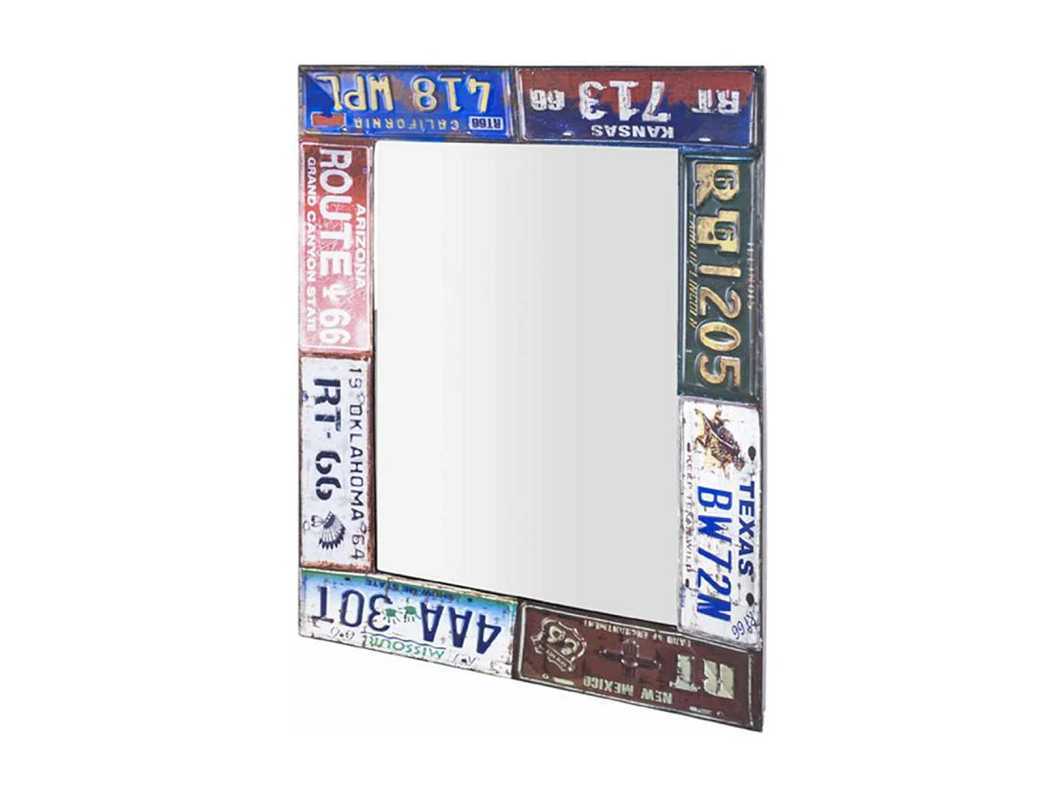 Miroir Mural Vintage "Plaques" 81cm Multicolore