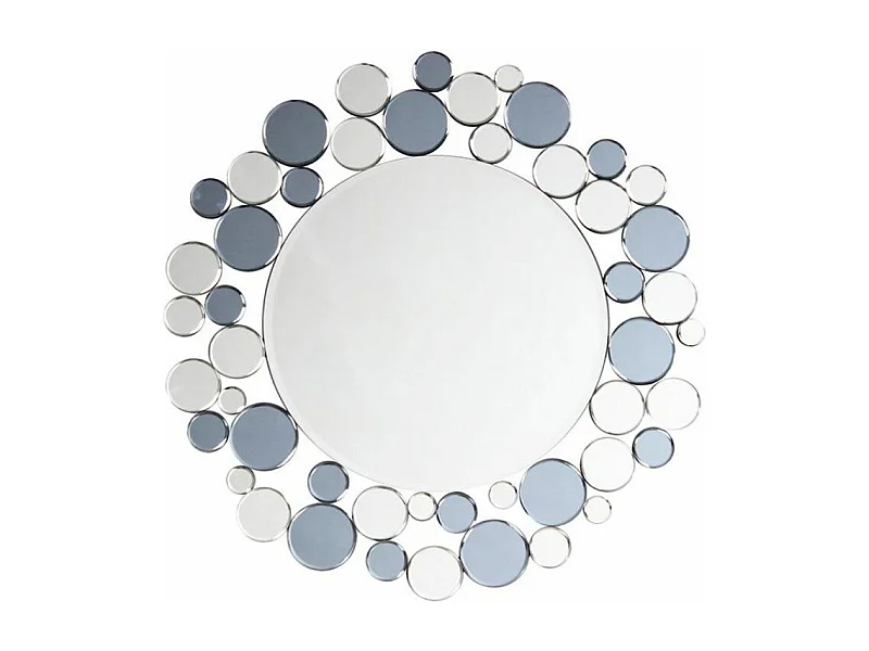 Miroir Mural Design "Bubble" 80cm Gris & Argent
