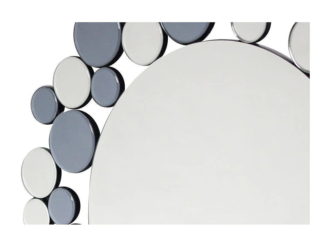 Miroir Mural Design "Bubble" 80cm Gris & Argent