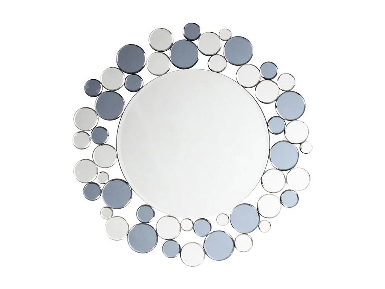 Miroir Mural Design "Bubble" 80cm Gris & Argent