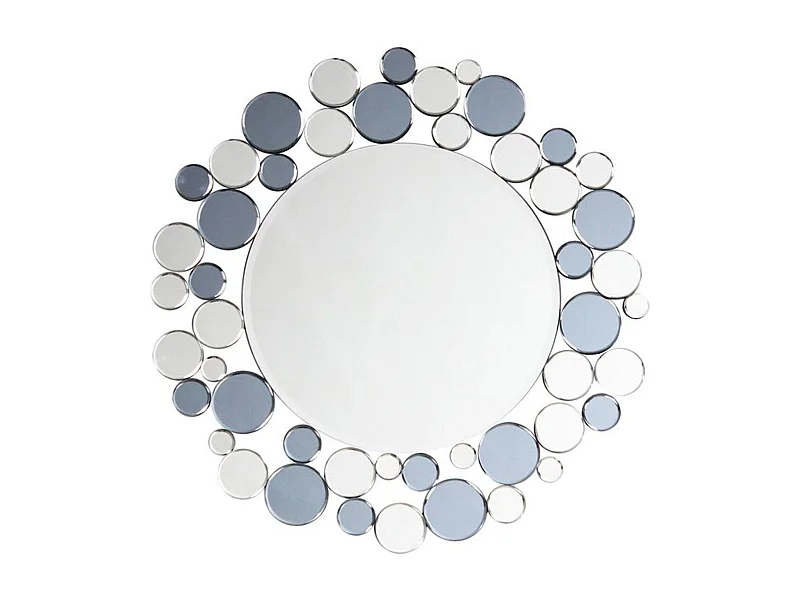 Miroir Mural Design "Bubble" 80cm Gris & Argent