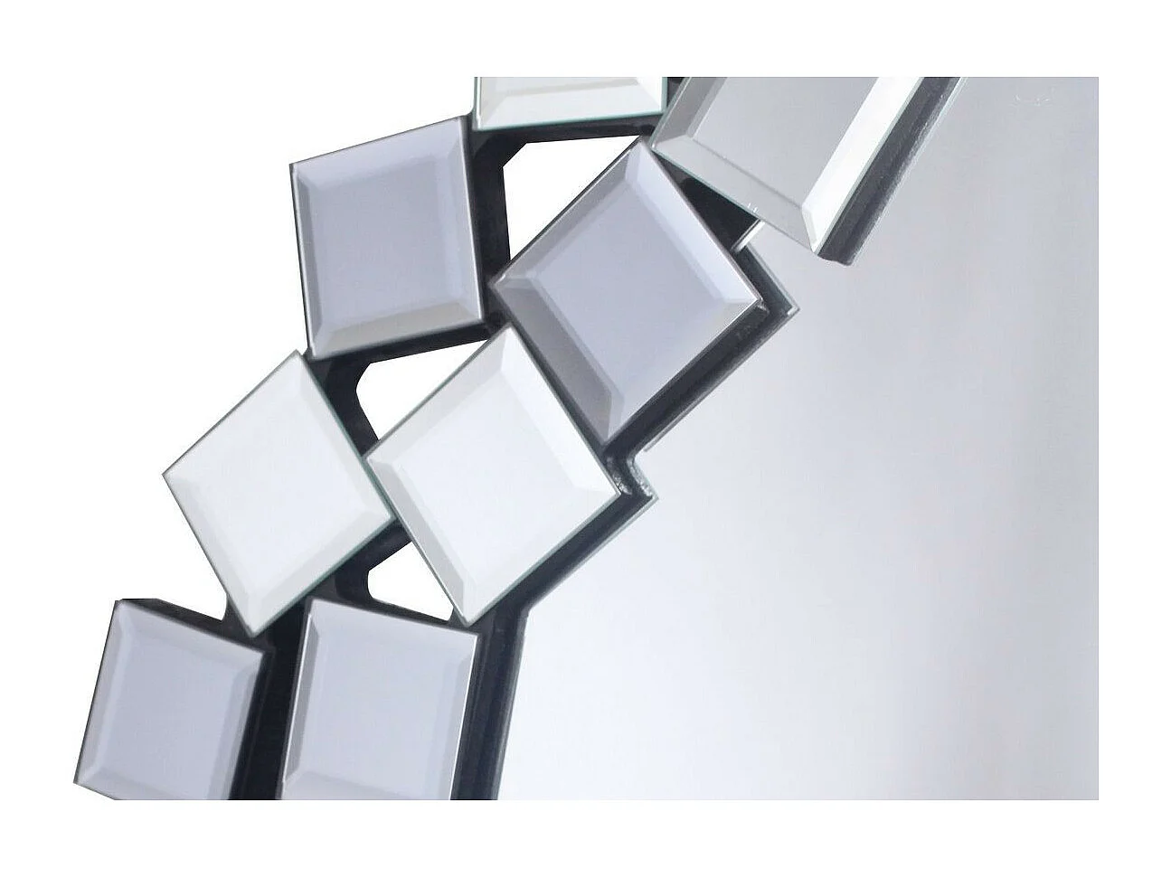 Miroir Mural Design "Mosaic" 80cm Gris & Argent