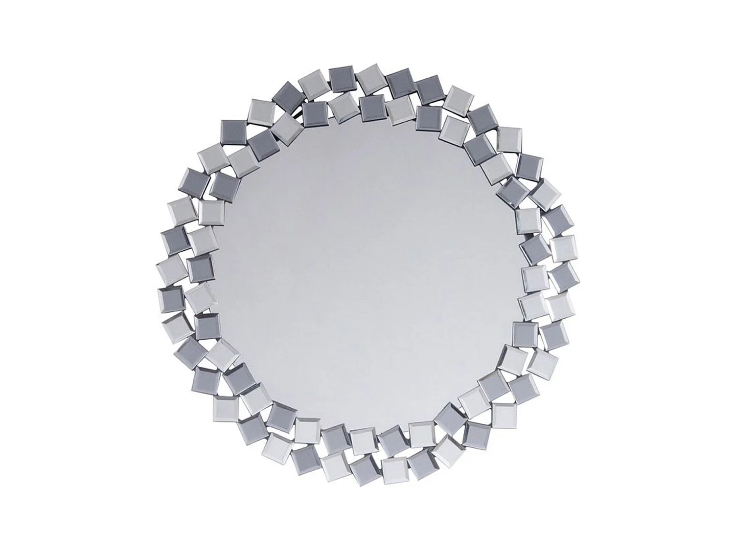 Miroir Mural Design "Mosaic" 80cm Gris & Argent