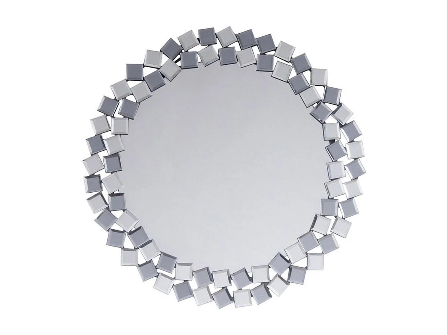 Miroir Mural Design "Mosaic" 80cm Gris & Argent
