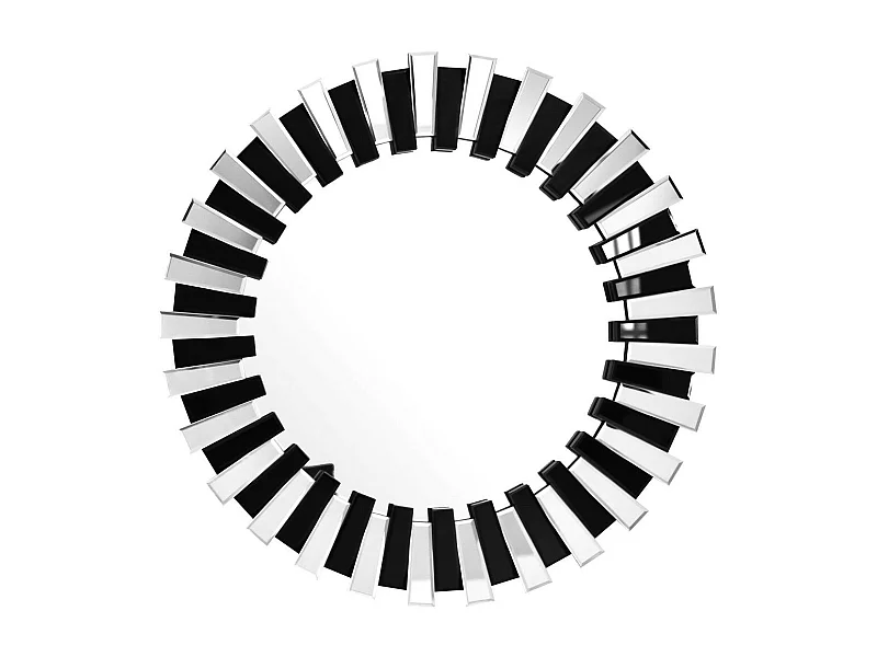 Miroir Mural Design "Apollon" 80cm Argent & Noir