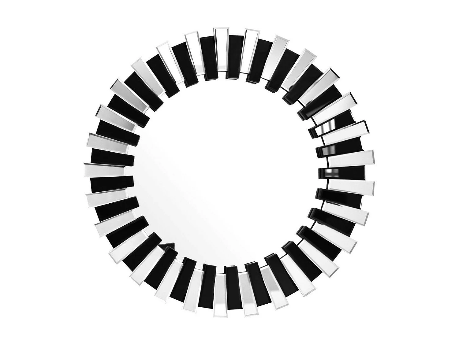 Miroir Mural Design "Apollon" 80cm Argent & Noir